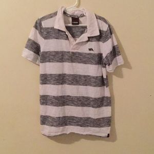 Tony HAWK boys white and grey stripped shirt